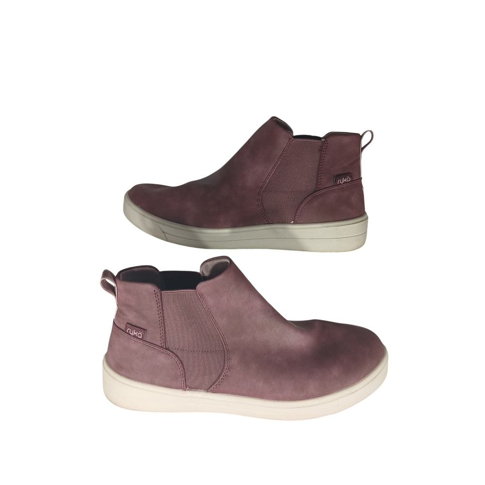 Ryka Viv Boot Size 10M Mauve Water Repellent Slip On Chelsea Comfort Athleisure